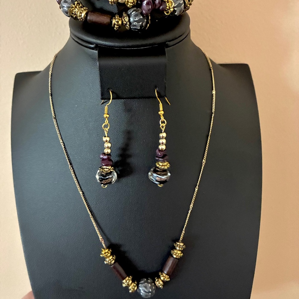 Wrap Bracelet, Earrings, Necklace Set - Picture 3 of 3
